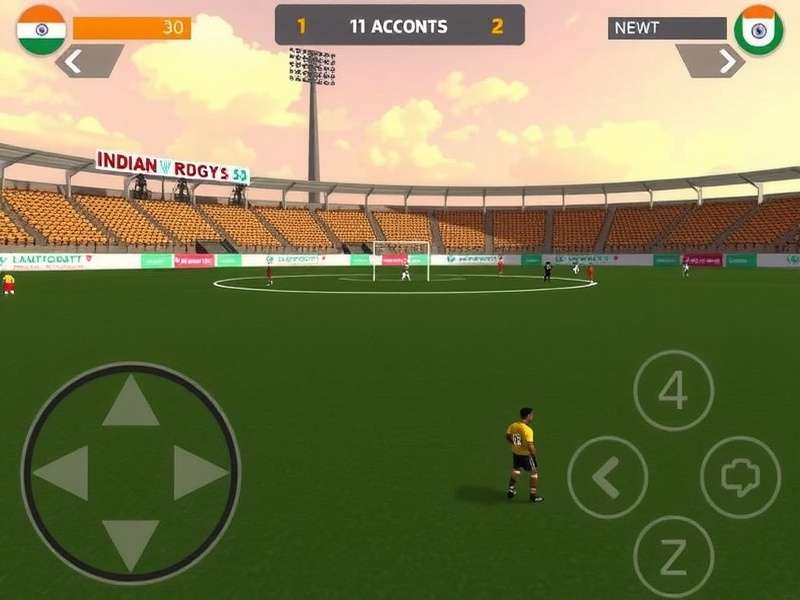 Indian Rugby Academy Challenge Gameplay Indian Rugby Academy Challenge gameplay showing a match in progress with Indian stadium background